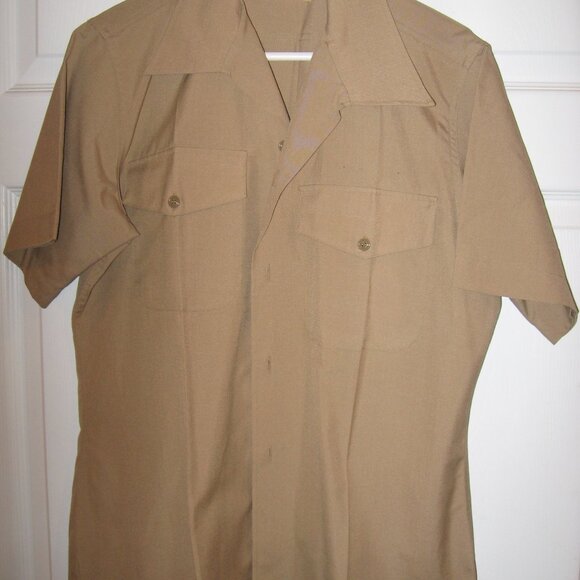 Vintage USMC Service Uniform Short Sleeve Khaki Shirt Men's Medium Great Norther - Picture 1 of 4